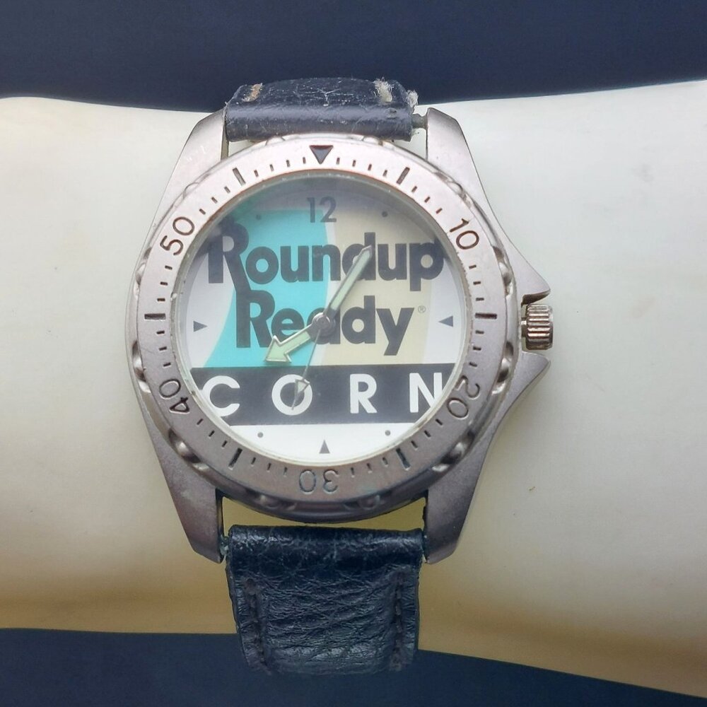 Vintage Sweda Roundup Ready Corn Promotional Watch Quartz Stainless Steel Case B